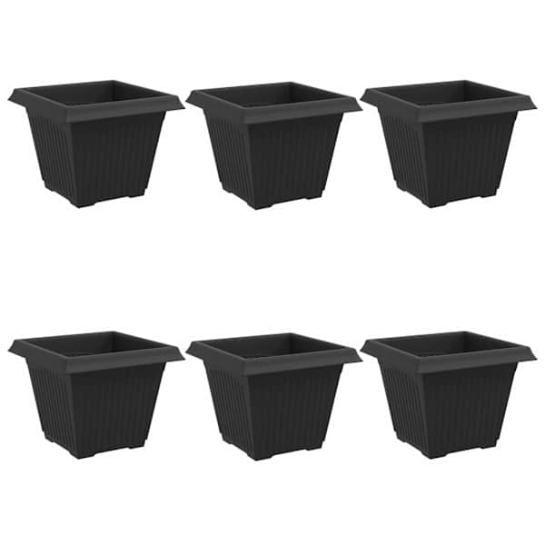 Lillepott 38 × 38 × 30 cm, plastmass – must – 6 tk