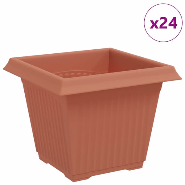 Lillepott 20 × 20 × 16 cm, plastmass – telliskivipunane – 24 tk