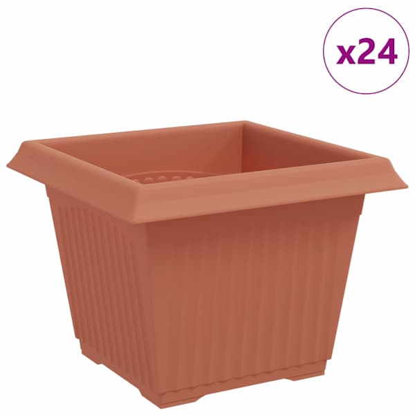 Lillepott 23 × 23 × 17,5 cm, plastmass – telliskivipunane – 24 tk