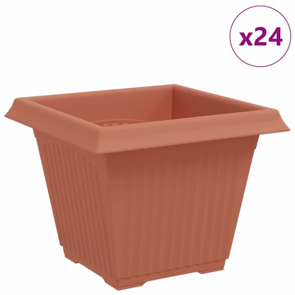 Lillepott 38 × 38 × 30 cm, plastmass – telliskivipunane – 24 tk