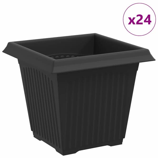 Lillepott 16 × 16 × 14 cm, plastmass – must – 24 tk