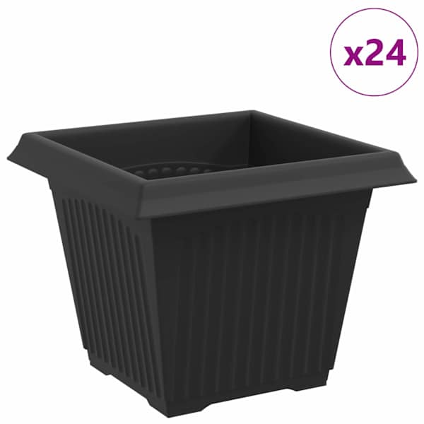 Lillepott 20 × 20 × 16 cm, plastmass – must – 24 tk