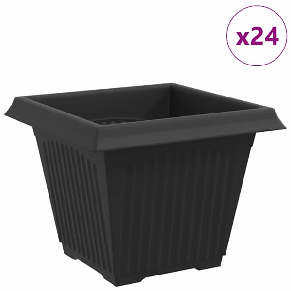 Lillepott 38 × 38 × 30 cm, plastmass – must – 24 tk
