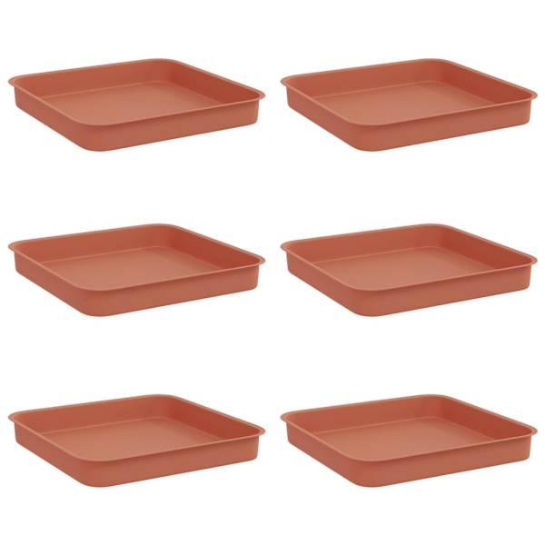 Lillepoti alus 15 × 15 × 2 cm, plastmass – telliskivipunane – 6 tk