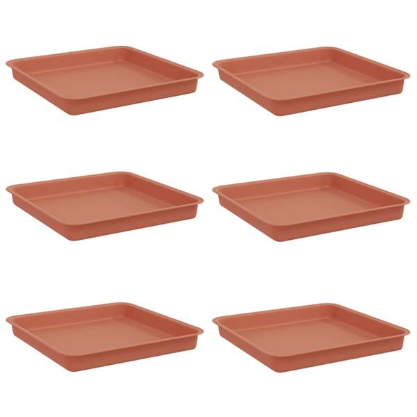 Lillepoti alus 18 × 18 × 2 cm, plastmass – telliskivipunane – 6 tk