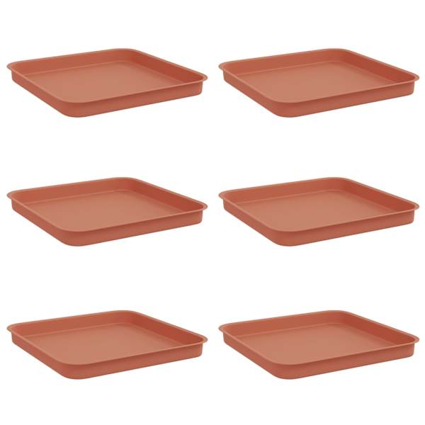 Lillepoti alus 21 × 21 × 2 cm, plastmass – telliskivipunane – 6 tk