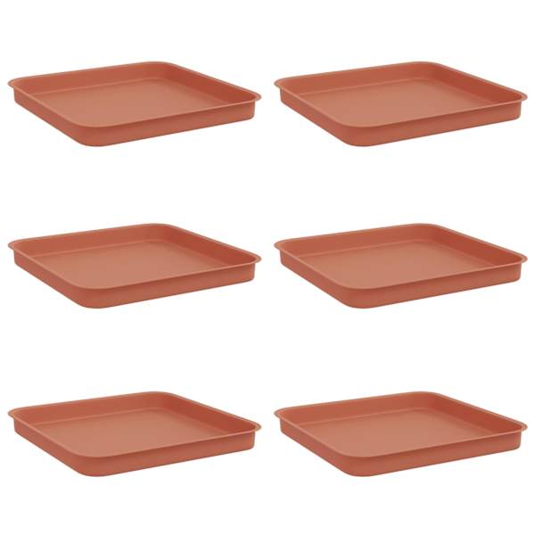Lillepoti alus 25,5 × 25,5 × 2,5 cm, plastmass – telliskivipunane – 6 tk