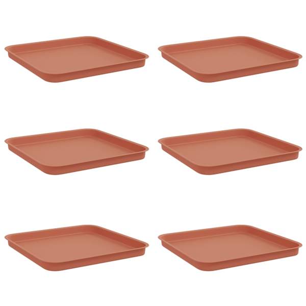 Lillepoti alus 32 × 32 × 2,5 cm, plastmass – telliskivipunane – 6 tk