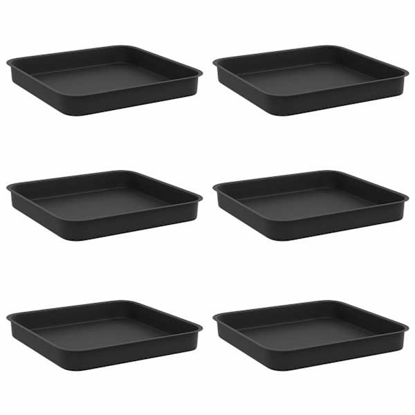 Lillepoti alus 15 × 15 × 2 cm, plastmass – must – 6 tk