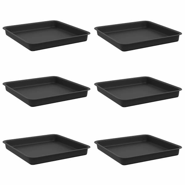 Lillepoti alus 18 × 18 × 2 cm, plastmass – must – 6 tk