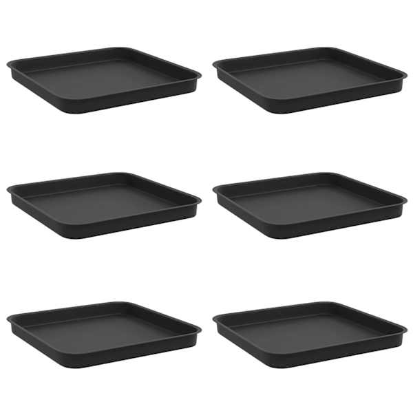 Lillepoti alus 21 × 21 × 2 cm, plastmass – must – 6 tk