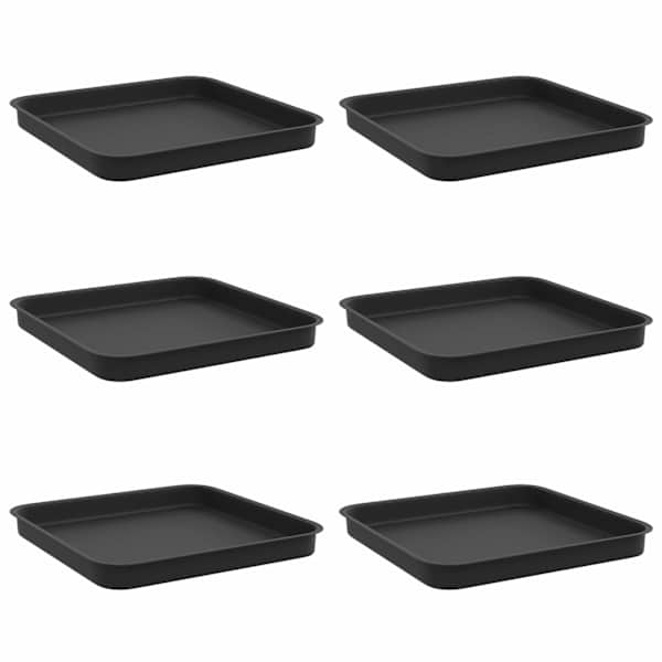 Lillepoti alus 25,5 × 25,5 × 2,5 cm, plastmass – must – 6 tk