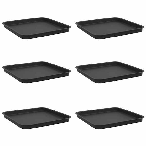 Lillepoti alus 32 × 32 × 2,5 cm, plastmass – must – 6 tk
