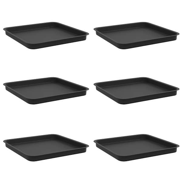 Lillepoti alus 36 × 36 × 3 cm, plastmass – must – 6 tk