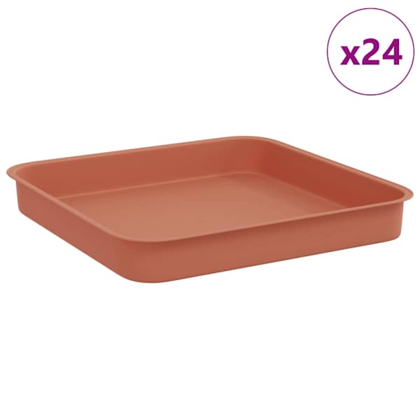 Lillepoti alus 15 × 15 × 2 cm, plastmass – telliskivipunane – 24 tk
