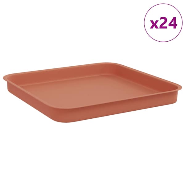 Lillepoti alus 25,5 × 25,5 × 2,5 cm, plastmass – telliskivipunane – 24 tk