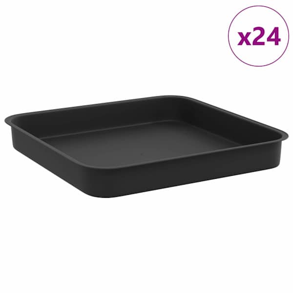 Lillepoti alus 15 × 15 × 2 cm, plastmass – must – 24 tk