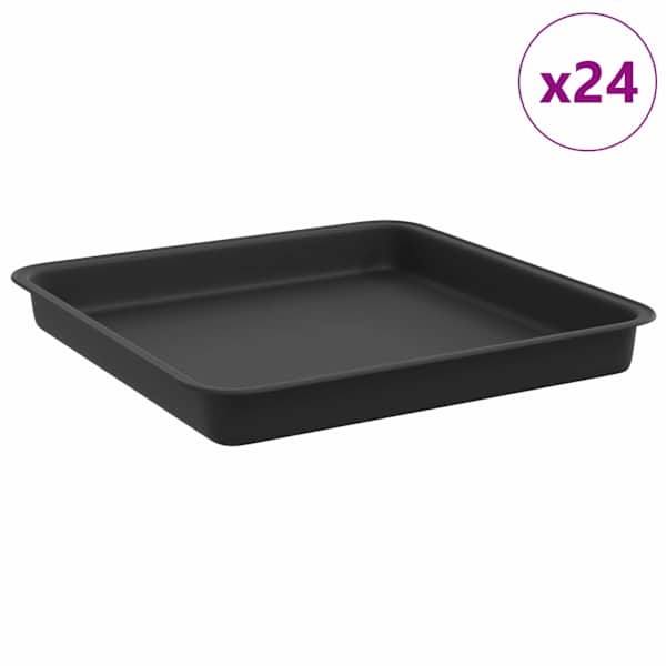 Lillepoti alus 18 × 18 × 2 cm, plastmass – must – 24 tk