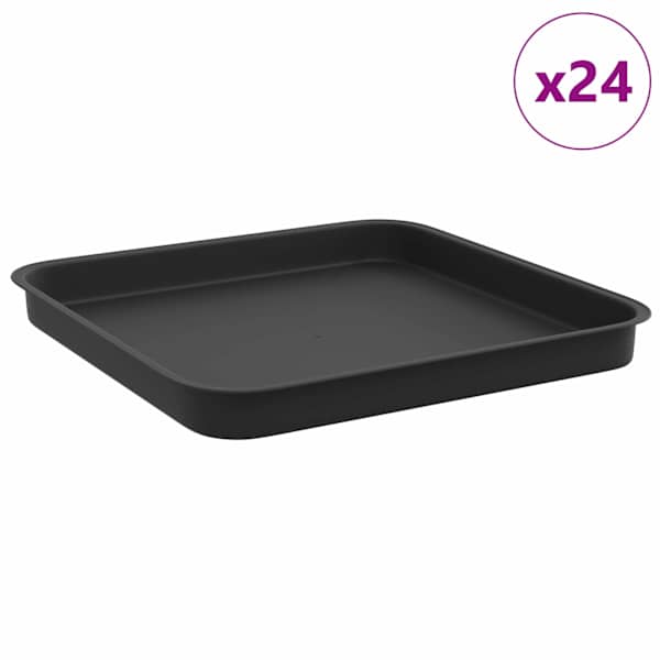 Lillepoti alus 21 × 21 × 2 cm, plastmass – must – 24 tk