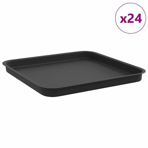 Lillepoti alus 32 × 32 × 2,5 cm, plastmass – must – 24 tk