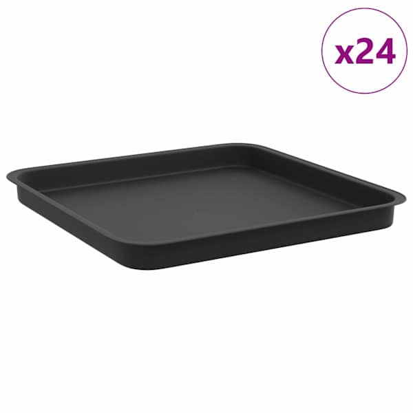 Lillepoti alus 36 × 36 × 3 cm, plastmass – must – 24 tk
