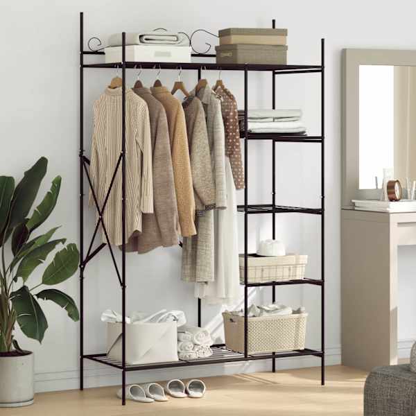 Ava Riidekapp riiuliga Must 104,5 × 45 × 172 cm Teras