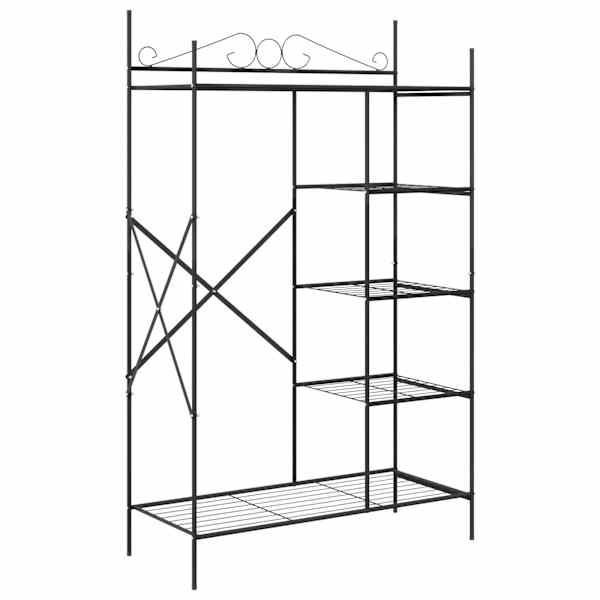 Ava Riidekapp riiuliga Must 104,5 × 45 × 172 cm Teras