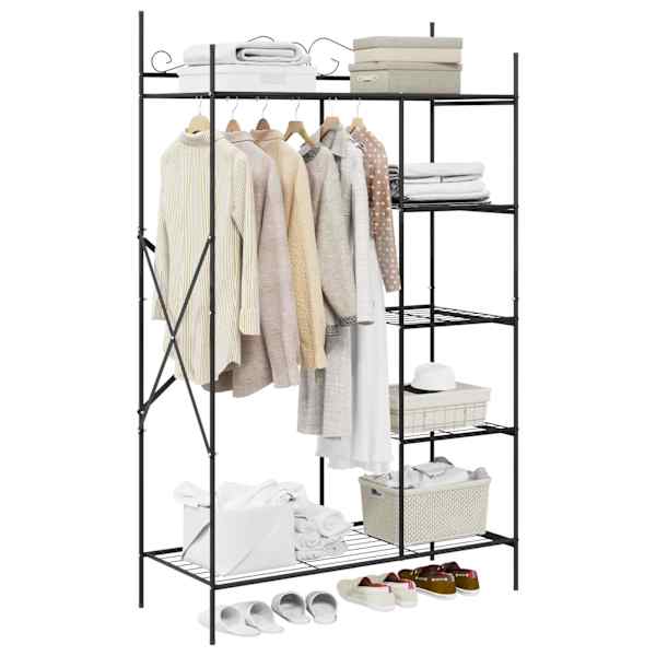 Ava Riidekapp riiuliga Must 104,5 × 45 × 172 cm Teras