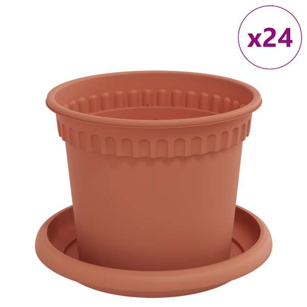 Lillepott Ø 12,5 × 10 cm, plastmass – telliskivipunane – 24 tk