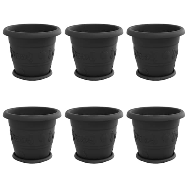 Lillepott 30 × 30 × 25 cm, plastmass – must – 6 tk