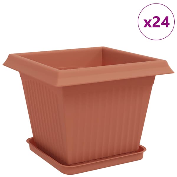 Lillepott 33 × 33 × 26 cm, plastmass – telliskivipunane – 24 tk