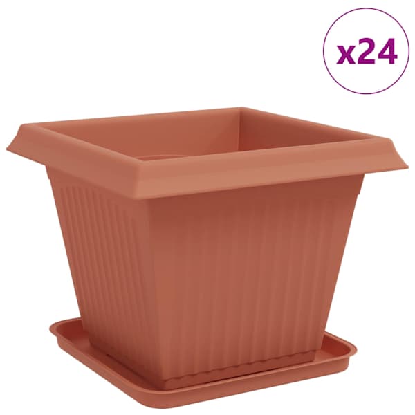 Lillepott 38 × 38 × 30 cm, plastmass – telliskivipunane – 24 tk