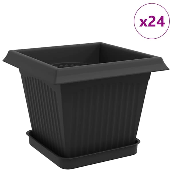 Lillepott 20 × 20 × 16 cm, plastmass – must – 24 tk