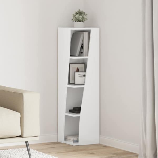 Nurgakapp 27,5 × 27 × 102cm Tehispuit Kergelt läikiv valge