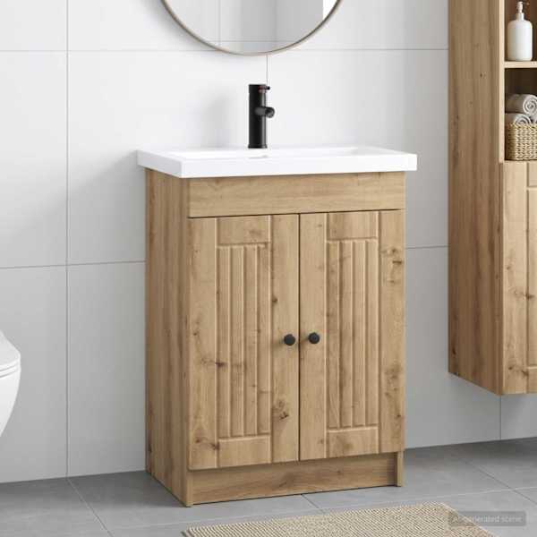 Vannitoa mööbleset Artisan tamm 56 × 37,5 × 81 cm Tehispuit