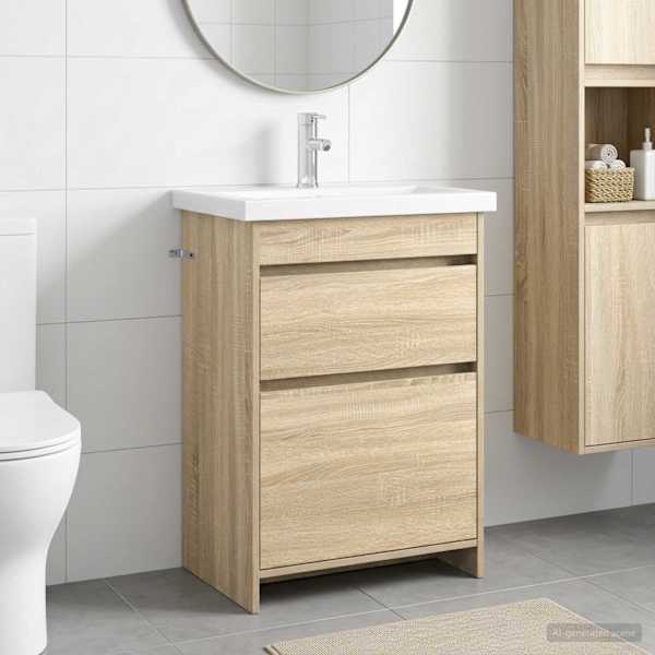 Vannitoa mööbleset Sonoma tamm 61 × 40 × 84,5 cm Tehispuit
