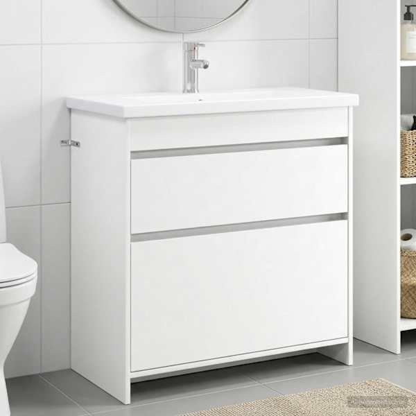 Vannitoa mööbleset Valge 81 × 40 × 84,5 cm Tehispuit