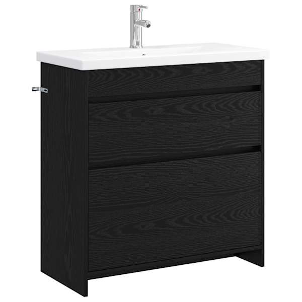Vannitoa mööbleset Must tamm 81 × 40 × 84,5 cm Tehispuit