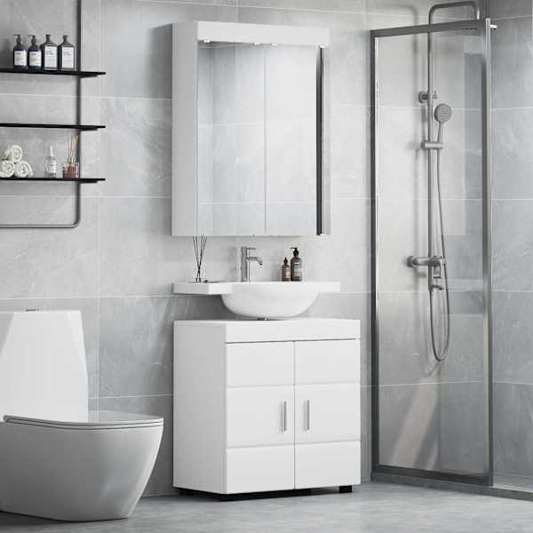Vannitoa mööbleset TULUM 2 tk Valge 60 × 34 × 63 cm Tehispuit