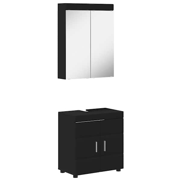 Vannitoa mööbleset TULUM 2 tk Must 60 × 34 × 63 cm Tehispuit