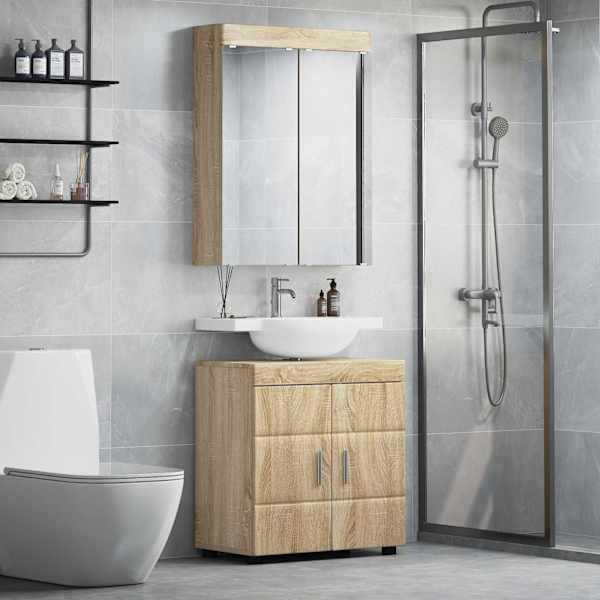 Vannitoa mööbleset TULUM 2 tk Sonoma tamm 60 × 34 × 63 cm