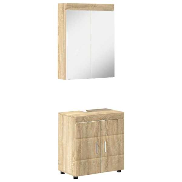 Vannitoa mööbleset TULUM 2 tk Sonoma tamm 60 × 34 × 63 cm