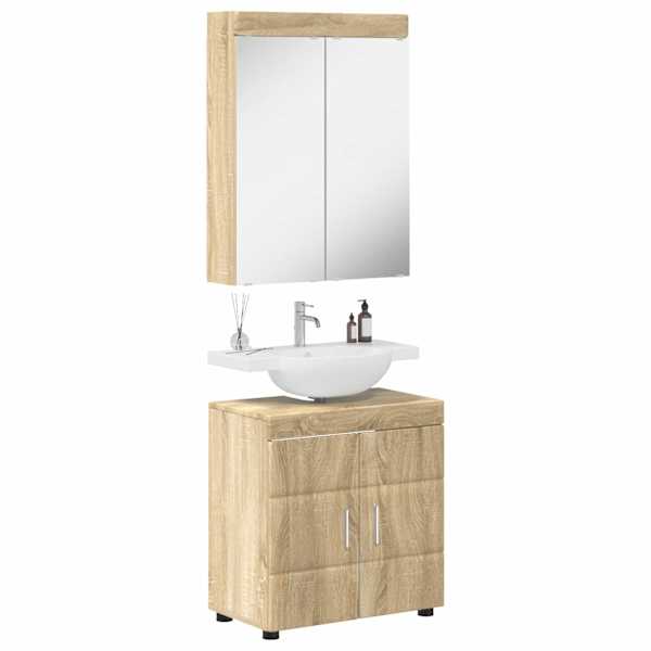 Vannitoa mööbleset TULUM 2 tk Sonoma tamm 60 × 34 × 63 cm