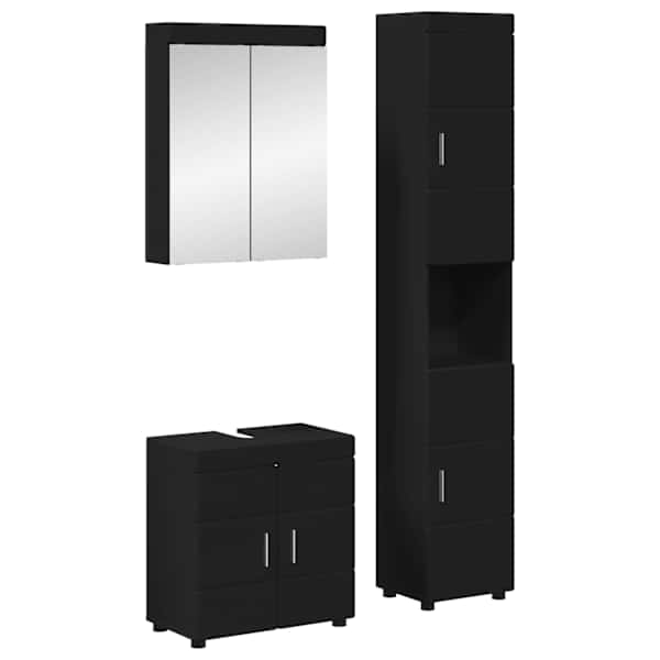 Vannitoa mööbleset TULUM 3 tk Must 60 × 34 × 63 cm Tehispuit