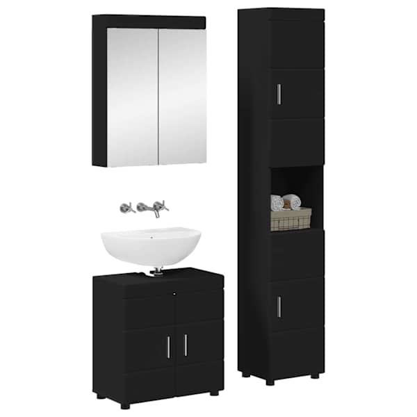 Vannitoa mööbleset TULUM 3 tk Must 60 × 34 × 63 cm Tehispuit