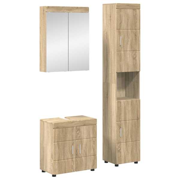 Vannitoa mööbleset TULUM 3 tk Sonoma tamm 60 × 34 × 63 cm