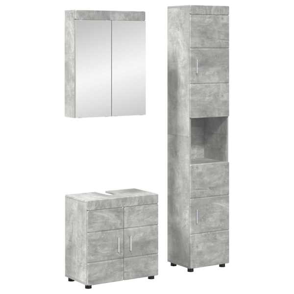 Vannitoa mööbleset TULUM 3 tk Betoonhall 60 × 34 × 63 cm