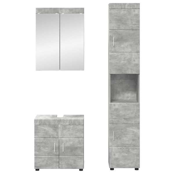 Vannitoa mööbleset TULUM 3 tk Betoonhall 60 × 34 × 63 cm