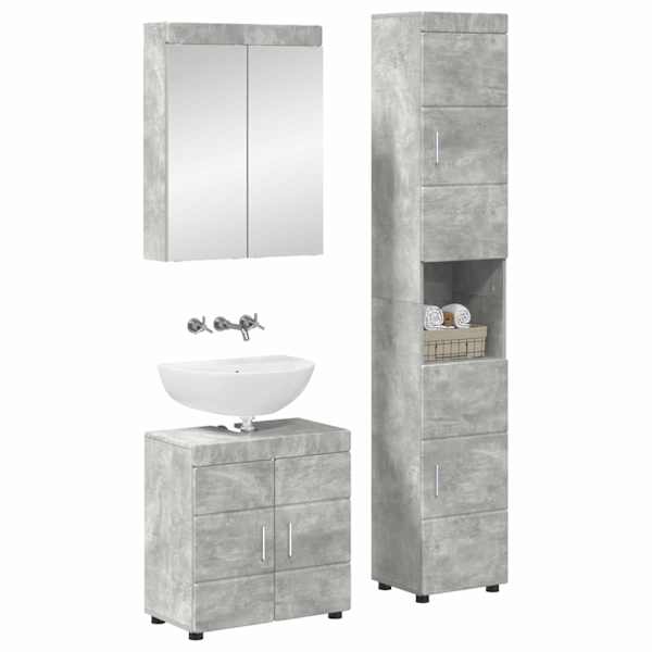 Vannitoa mööbleset TULUM 3 tk Betoonhall 60 × 34 × 63 cm