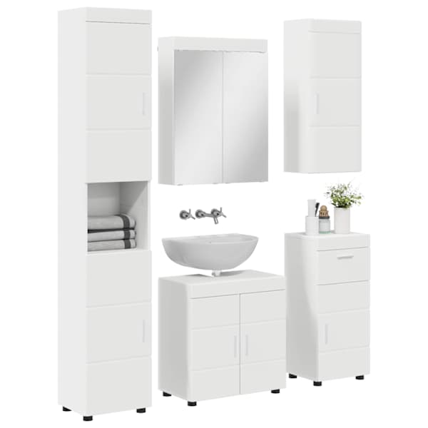 Vannitoa mööbleset TULUM 5 tk Valge 60 × 34 × 63 cm Tehispuit